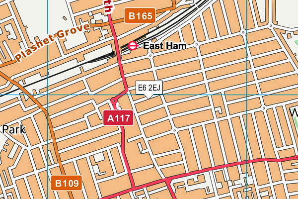 E6 2EJ map - OS VectorMap District (Ordnance Survey)