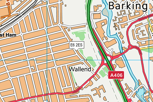 E6 2ES map - OS VectorMap District (Ordnance Survey)