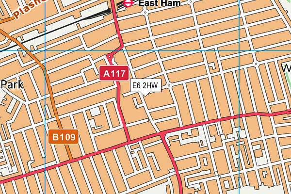 E6 2HW map - OS VectorMap District (Ordnance Survey)