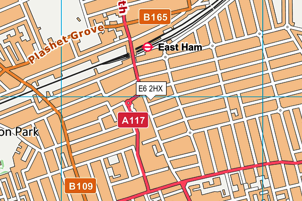 E6 2HX map - OS VectorMap District (Ordnance Survey)