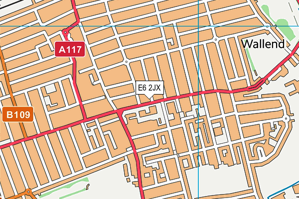 E6 2JX map - OS VectorMap District (Ordnance Survey)