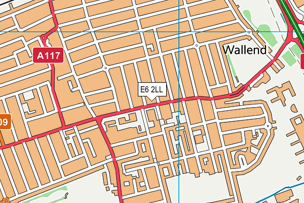 E6 2LL map - OS VectorMap District (Ordnance Survey)