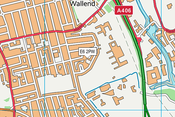 E6 2PW map - OS VectorMap District (Ordnance Survey)
