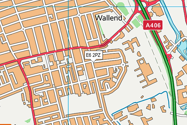 E6 2PZ map - OS VectorMap District (Ordnance Survey)