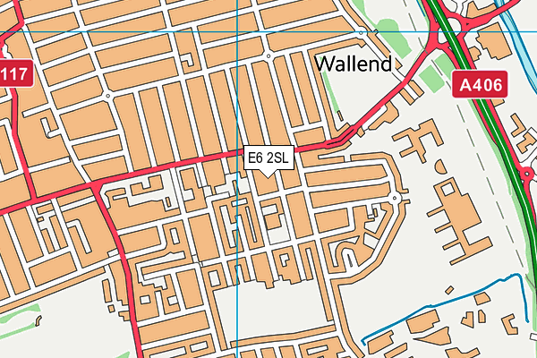 E6 2SL map - OS VectorMap District (Ordnance Survey)