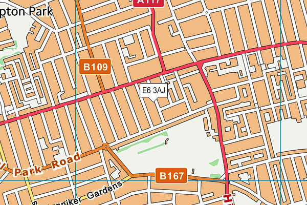 E6 3AJ map - OS VectorMap District (Ordnance Survey)