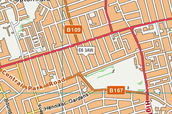 E6 3AW map - OS VectorMap District (Ordnance Survey)