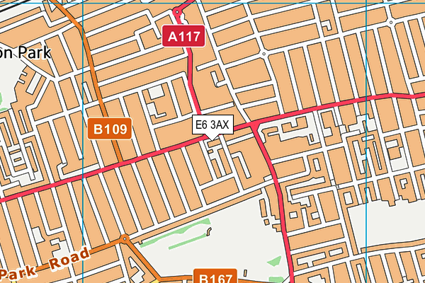 E6 3AX map - OS VectorMap District (Ordnance Survey)