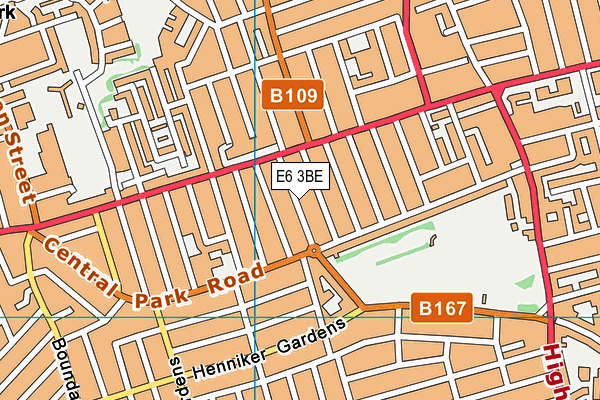 E6 3BE map - OS VectorMap District (Ordnance Survey)