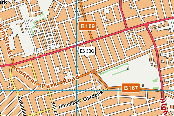 E6 3BG map - OS VectorMap District (Ordnance Survey)