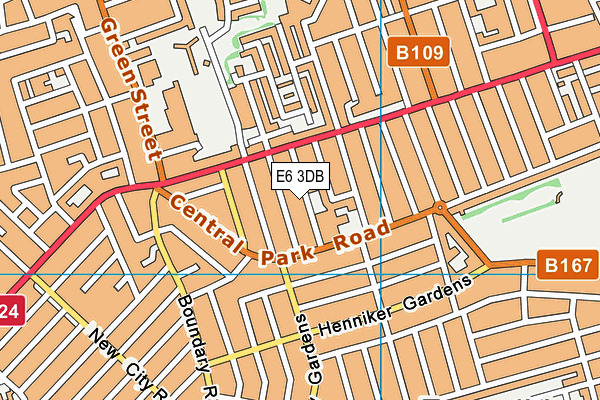 E6 3DB map - OS VectorMap District (Ordnance Survey)