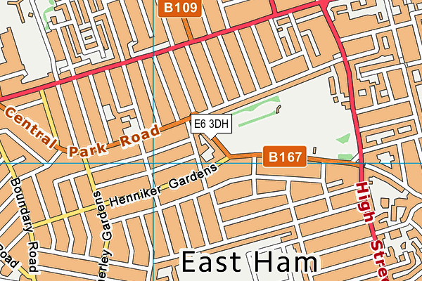 E6 3DH map - OS VectorMap District (Ordnance Survey)