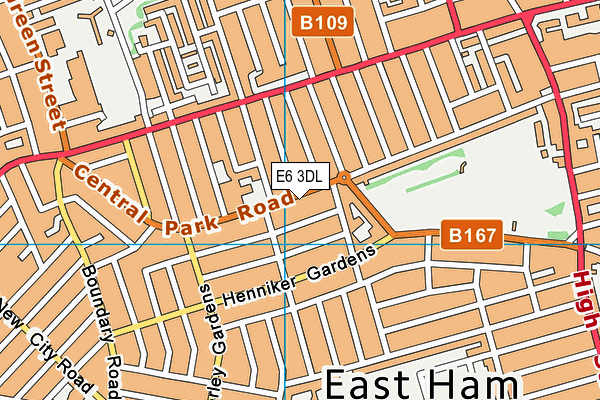 E6 3DL map - OS VectorMap District (Ordnance Survey)