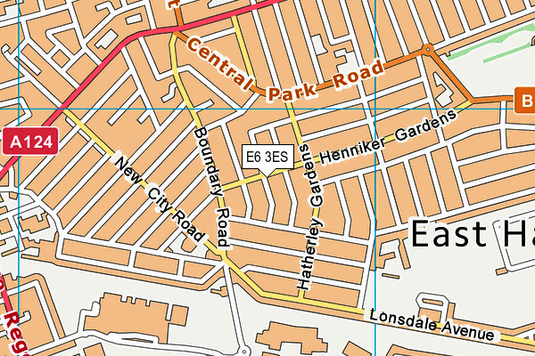 E6 3ES map - OS VectorMap District (Ordnance Survey)