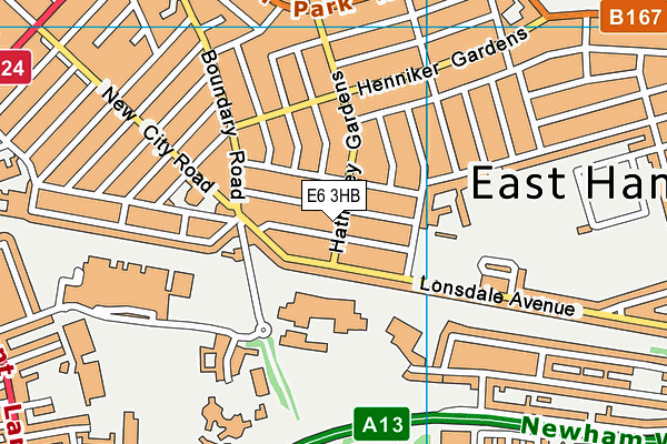 E6 3HB map - OS VectorMap District (Ordnance Survey)