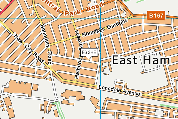 E6 3HE map - OS VectorMap District (Ordnance Survey)
