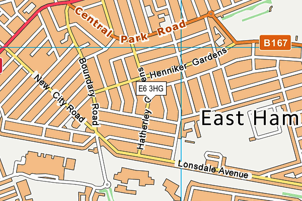 E6 3HG map - OS VectorMap District (Ordnance Survey)