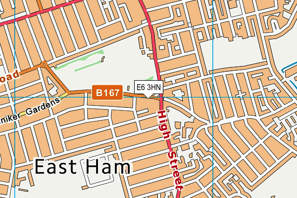 Central Park (East Ham) map (E6 3HN) - OS VectorMap District (Ordnance Survey)