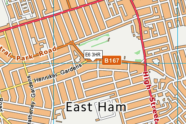 E6 3HR map - OS VectorMap District (Ordnance Survey)