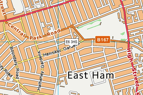 E6 3HS map - OS VectorMap District (Ordnance Survey)