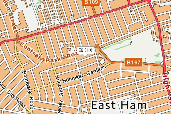 E6 3HX map - OS VectorMap District (Ordnance Survey)