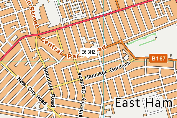 E6 3HZ map - OS VectorMap District (Ordnance Survey)