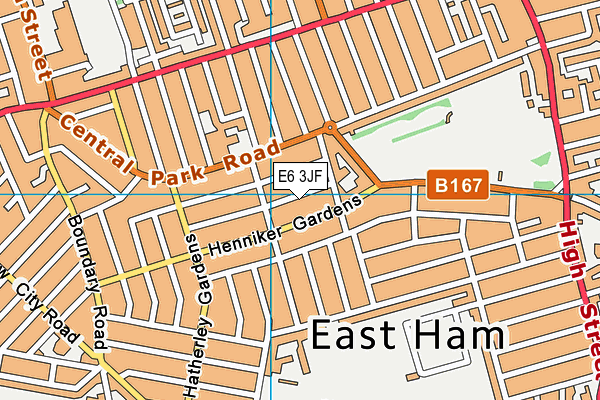 E6 3JF map - OS VectorMap District (Ordnance Survey)