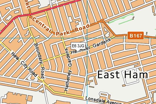 E6 3JG map - OS VectorMap District (Ordnance Survey)