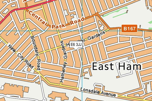 E6 3JJ map - OS VectorMap District (Ordnance Survey)