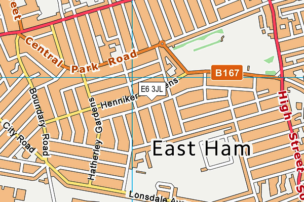 E6 3JL map - OS VectorMap District (Ordnance Survey)