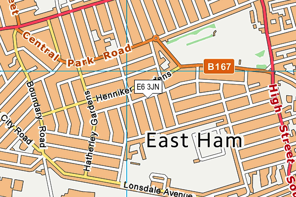 E6 3JN map - OS VectorMap District (Ordnance Survey)
