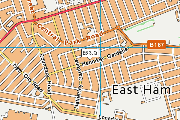 E6 3JQ map - OS VectorMap District (Ordnance Survey)