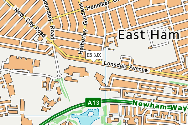 E6 3JX map - OS VectorMap District (Ordnance Survey)