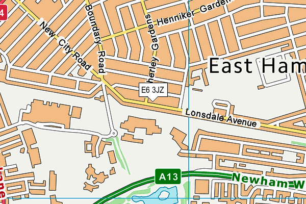 E6 3JZ map - OS VectorMap District (Ordnance Survey)