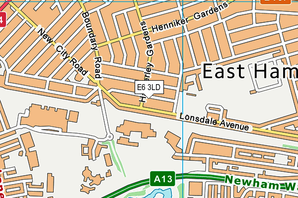 E6 3LD map - OS VectorMap District (Ordnance Survey)