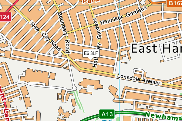 E6 3LF map - OS VectorMap District (Ordnance Survey)