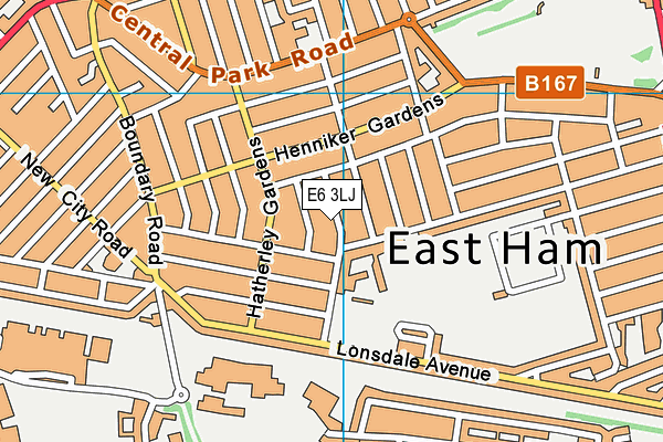 E6 3LJ map - OS VectorMap District (Ordnance Survey)