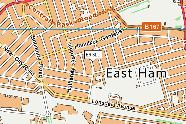 E6 3LL map - OS VectorMap District (Ordnance Survey)