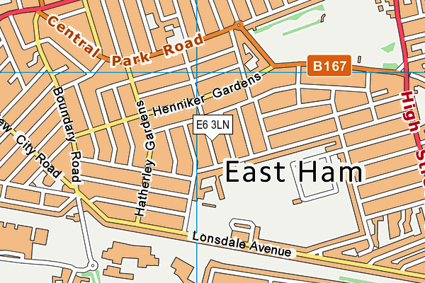 E6 3LN map - OS VectorMap District (Ordnance Survey)