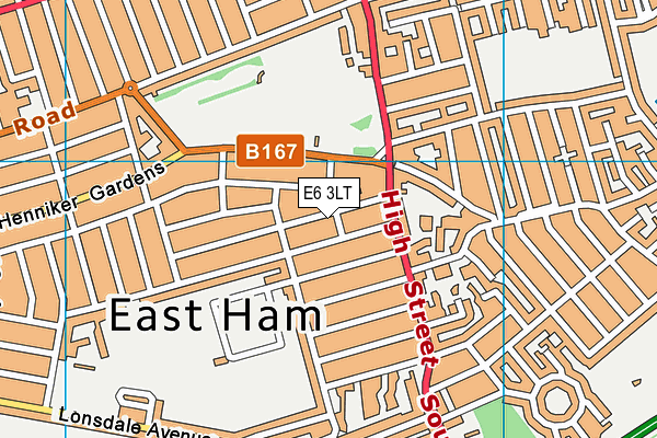 E6 3LT map - OS VectorMap District (Ordnance Survey)
