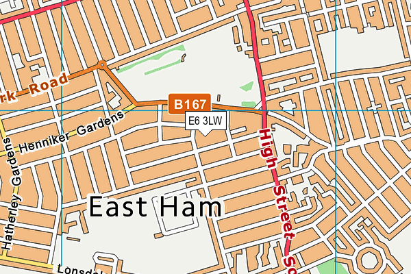 E6 3LW map - OS VectorMap District (Ordnance Survey)