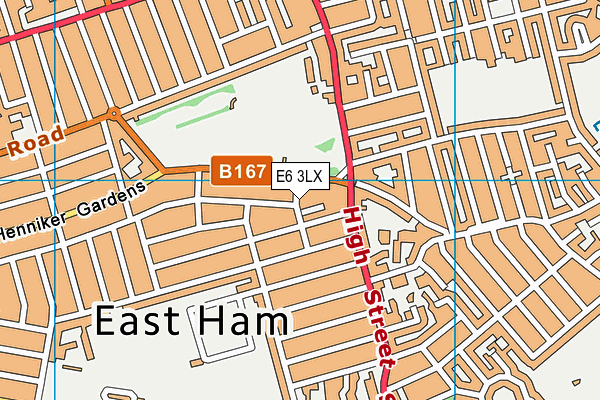 E6 3LX map - OS VectorMap District (Ordnance Survey)