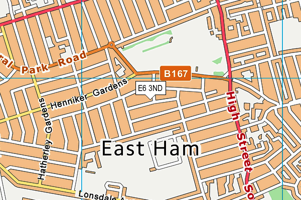 E6 3ND map - OS VectorMap District (Ordnance Survey)