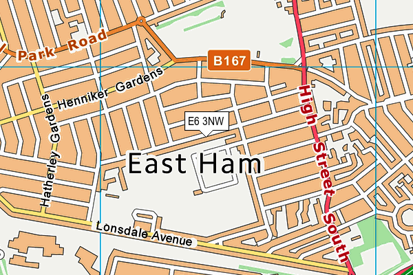 E6 3NW map - OS VectorMap District (Ordnance Survey)