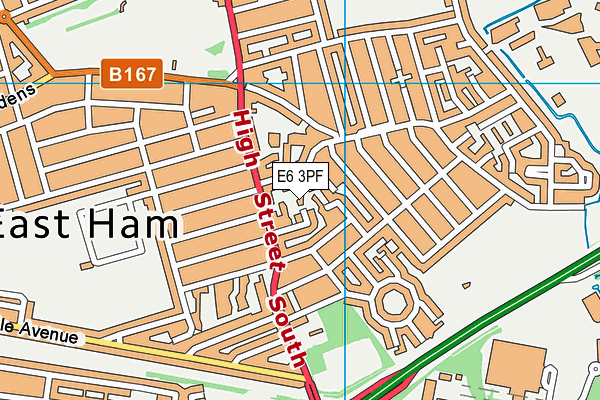 E6 3PF map - OS VectorMap District (Ordnance Survey)