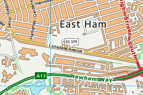 E6 3PR map - OS VectorMap District (Ordnance Survey)