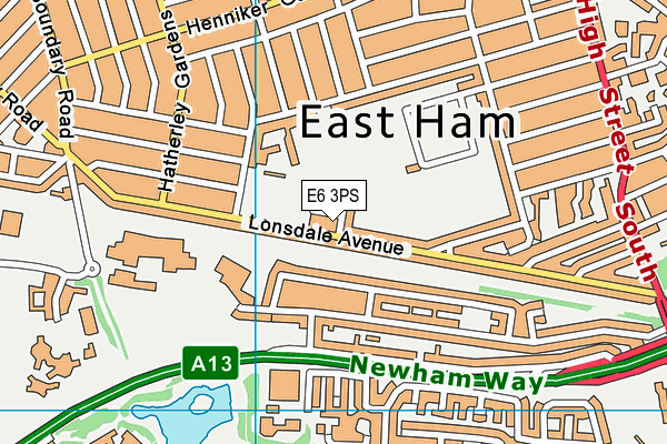 E6 3PS map - OS VectorMap District (Ordnance Survey)