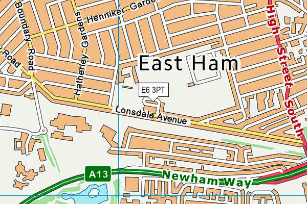 E6 3PT map - OS VectorMap District (Ordnance Survey)