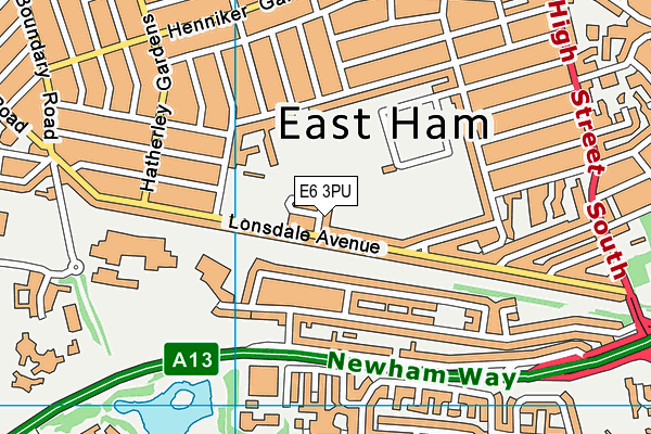 E6 3PU map - OS VectorMap District (Ordnance Survey)