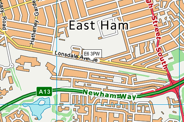 E6 3PW map - OS VectorMap District (Ordnance Survey)